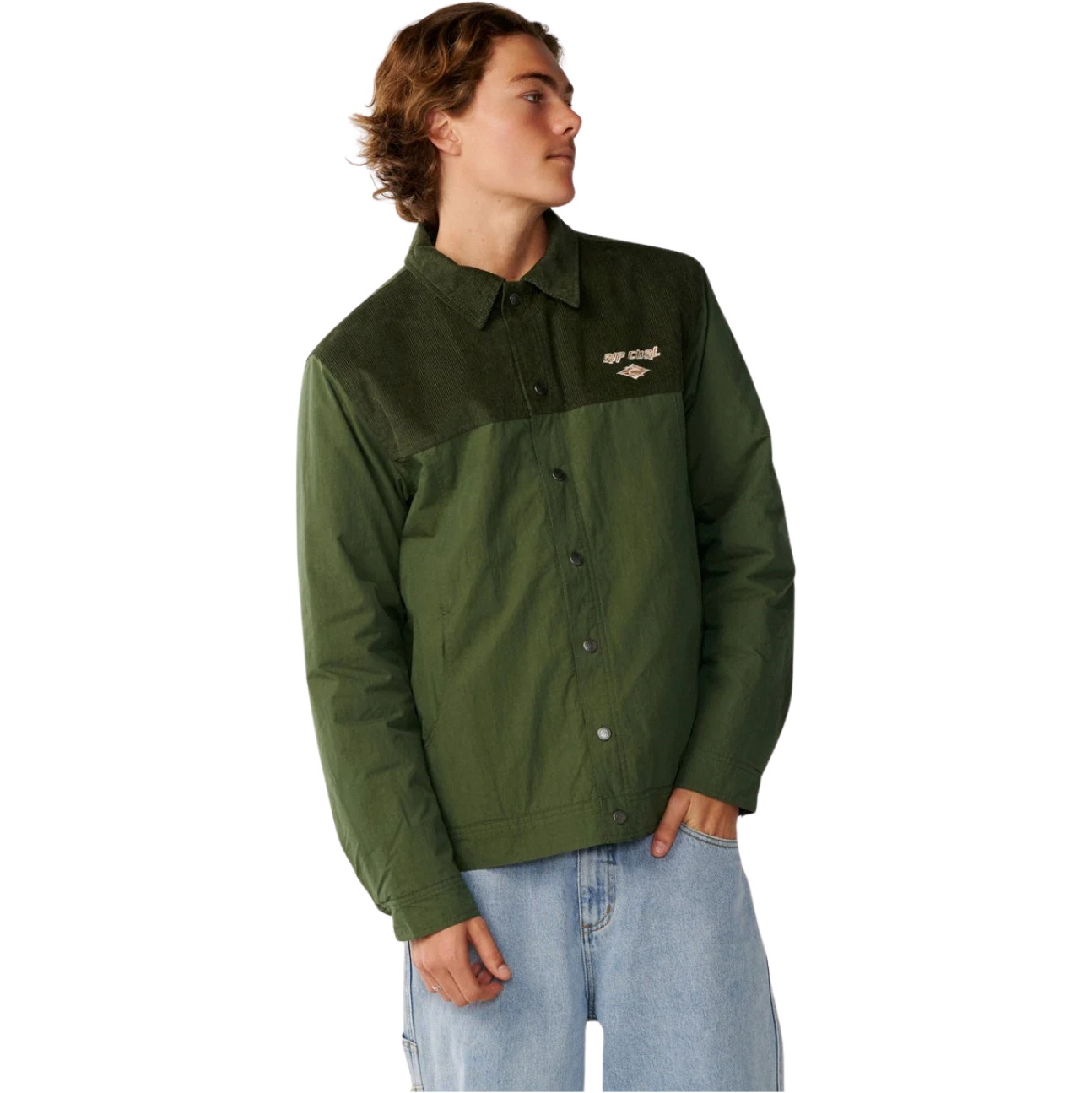 Rip Curl Herre Classic Surf Cord Puffer Jacket 02AMJA - Dark Olive